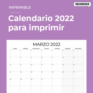 Descargar Calendario 2022 para imprimir gratis