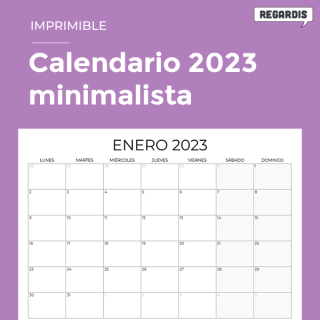 Calendario 2023 minimalista gratis para descargar