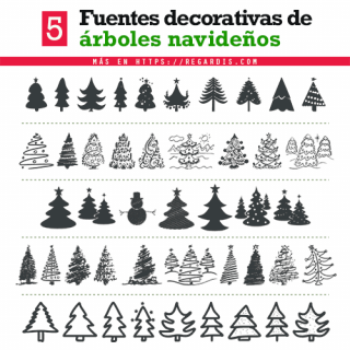 Tipografías decorativas de árboles de navidad gratis