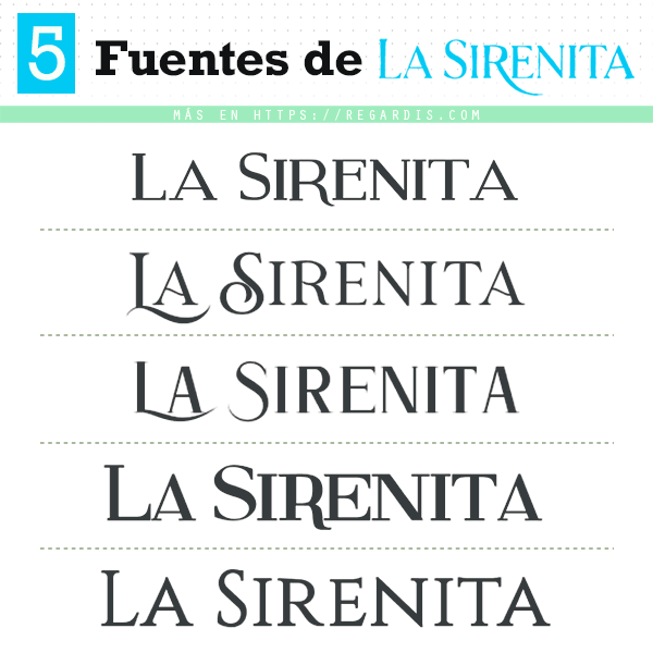 Lista de fuentes similares a la tipografía de La Sirenita para descargar gratis