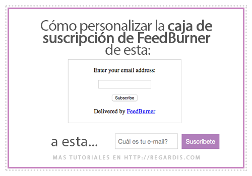 Cómo personalizar la caja de suscripción de FeedBurner