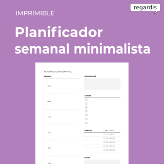 Planificador semanal minimalista para imprimir en PDF