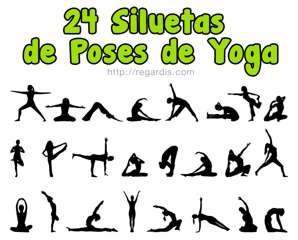 24 Siluetas de Poses de Yoga